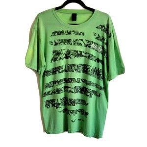 Hurley Green Wave Surf Pattern Graphic Mens LONDRES Script Logo XL Slim Fit